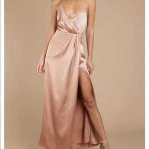 Tobi Satin Maxi Dress Blush XS